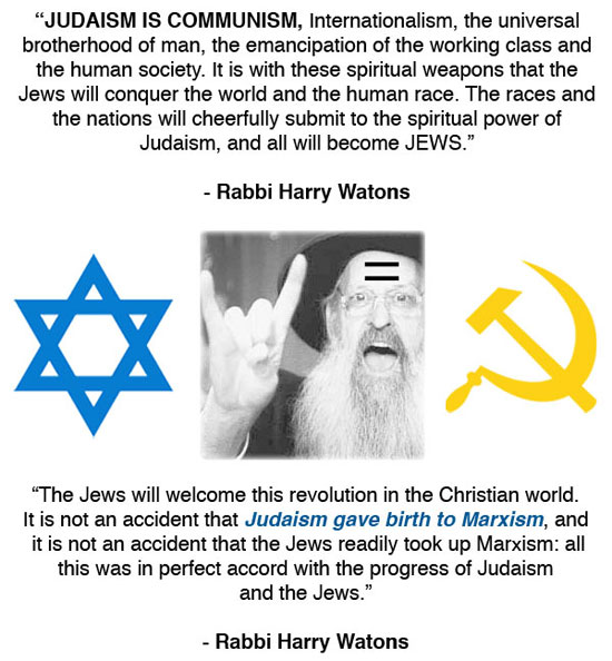 Did you know that Communism is Judaism and that Communism was created