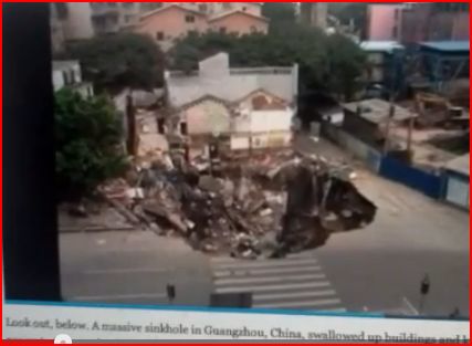  Sinkholes on China Sinkhole Swallows Buildings  Video    Alternative