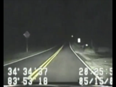 Police car films something strange on the road in Rabun County, Georgia. What is it?