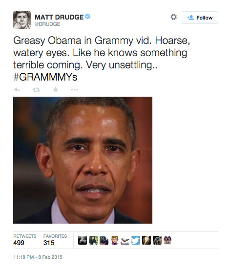 Drudge Tweet About Obama: Knows Something Terrible Coming - Very ...