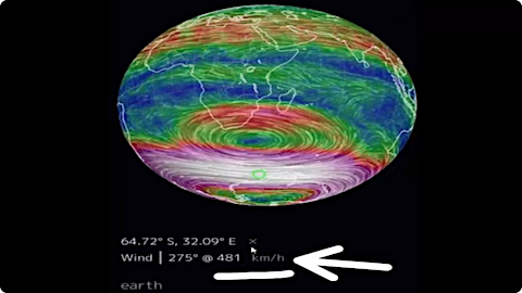 Bild Südpolarwirbel 2. 481 km/h