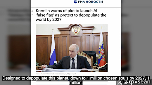 mage Putin warns of plot to launch AI false flag.