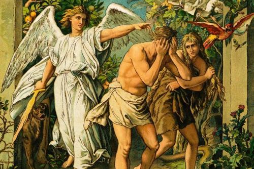 The Seduction Of Eve And Adam In The Garden Of Eden By The Serpent 
